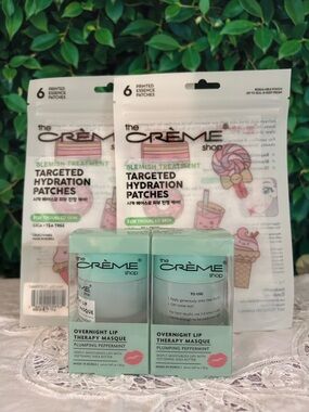 the Crème Shop Overnight Lip Therapy Masque and Targeted Hydration Patches